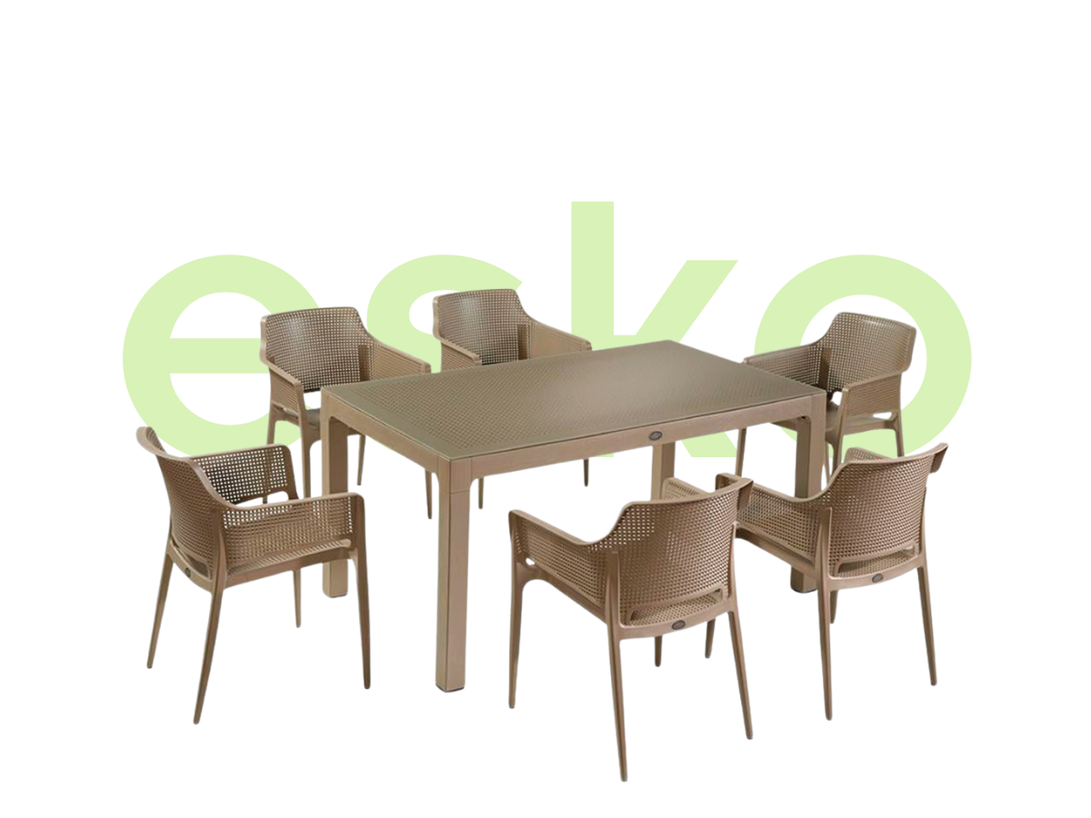 BOOM 6 KİŞİLİK CAMLI MASA TAKIMI