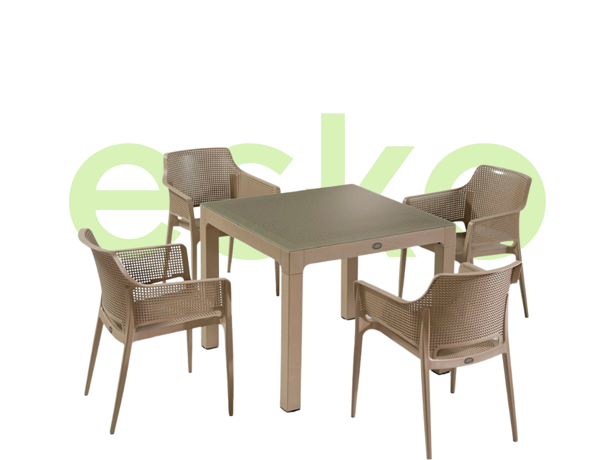 BOOM 4 KİŞİLİK CAMLI MASA TAKIMI