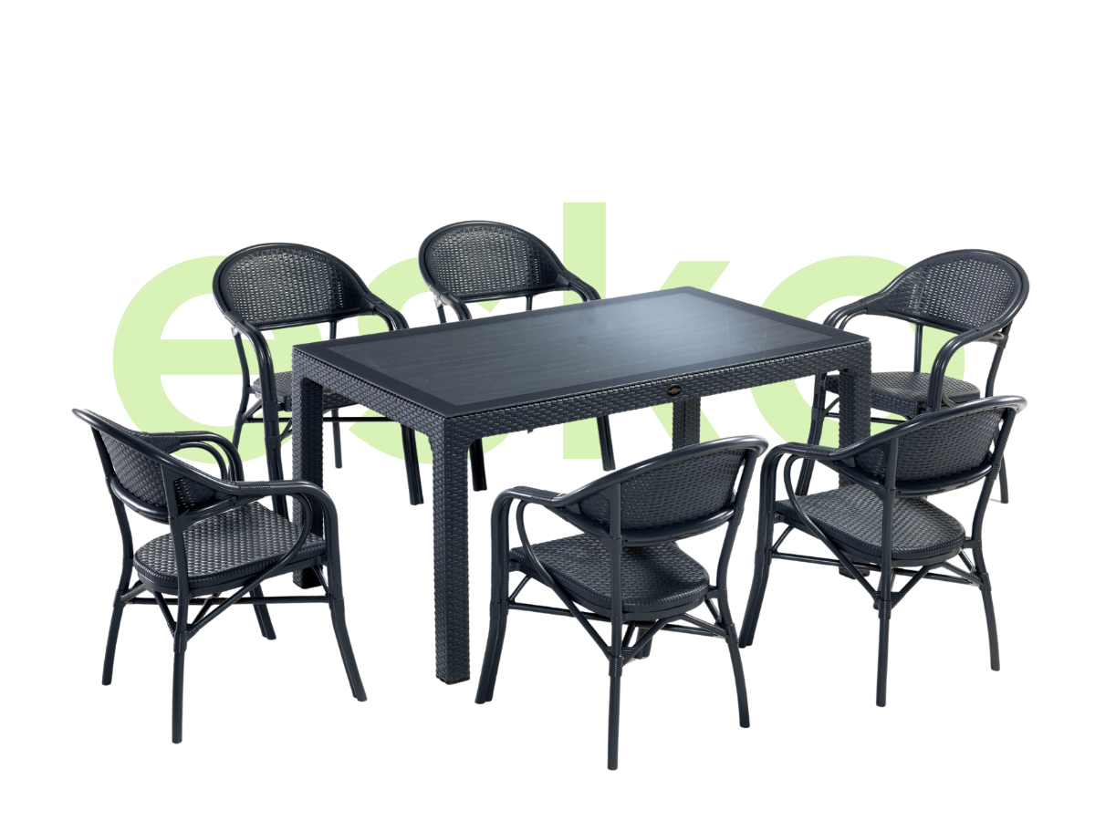 NİRVANA 6 KİŞİLİK CAMLI MASA TAKIMI