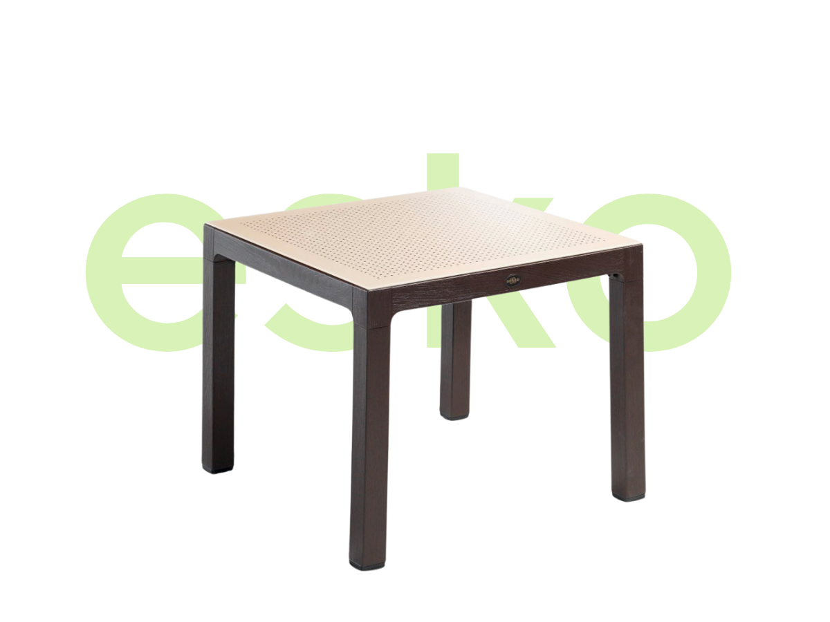 WOOD NOKTALI 90 X 90 CAMLI MASA