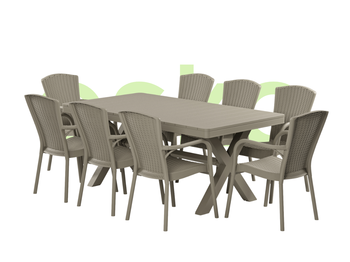 MAROON SEKİZ KİŞİLİK MASA TAKIMI