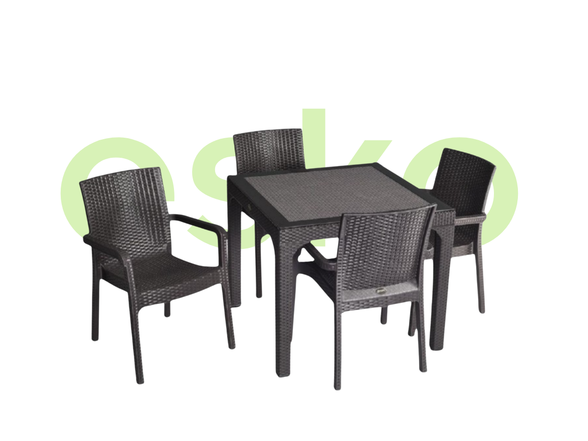 MARKİZ 90 CM X 90 CM CAMLI MASA TAKIMI